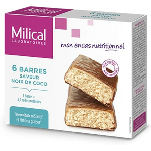 Milical Barres Minceur Hyperproteinees Noix de Coco 6 unites