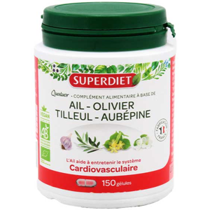 Superdiet Quatuor Ail Cardiovasculaire Bio 150 gelules