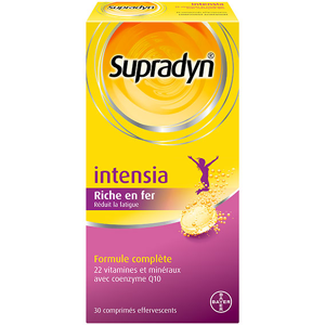 Supradyn Intensia Reduit la Fatigue Vitamines Mineraux et Fer 30 comprimes effervescents