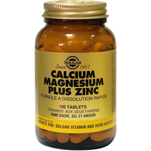 Solgar Calcium Magnesium Zinc 100 comprimes