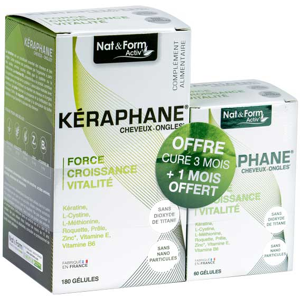 Nat & Form Activ' Keraphane Cheveux Ongles Cure 3 mois + 1 mois Offert