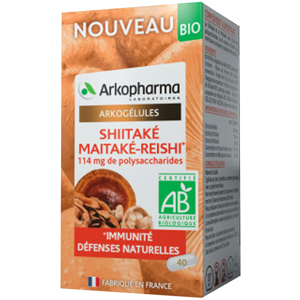 Arkopharma Arkogelules Shitake Maitake Reishi Bio 40 gelules