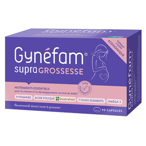 Gynéfam Supra Grossesse Boîte de 3 mois 90 capsules - Publicité