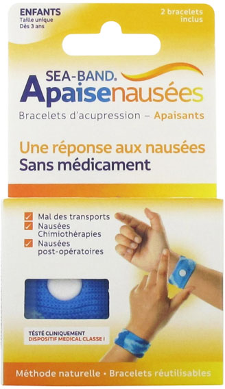 Sea-Band Enfant Bracelet Anti-Nausées Bleu 2 unités