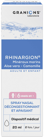 Laboratoire des Granions Granions Rhinargion Spray Nasal Décongestionnant Apaisant +6m 20ml