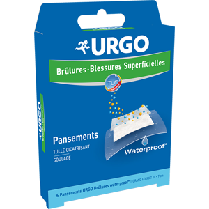 Urgo Premiers Soins Brûlures Blessures Superficielles Pansements Waterproof 10 x