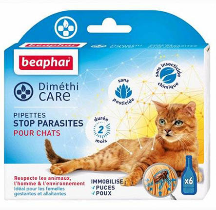 Beaphar Dimethicare Pipettes Stop Parasites Chat 6 unités