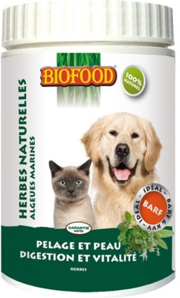 Biofood Herbes Naturelles Pelage et Peau Digestion et Vitalité Chien et Chat 125g