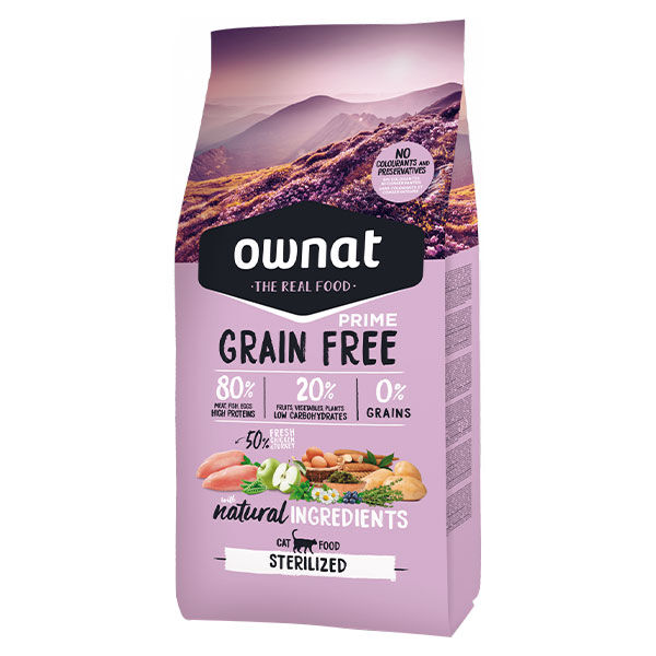 Ownat Grain Free Prime Croquettes Chat Stérilisé 1kg