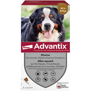 Advantix Chien Solution Antiparasitaire Tres Grande Race 40 a 60kg 6 pipettes