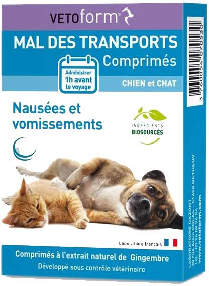 Vetoform Mal des Transports Chiens et Chats 30 comprimés