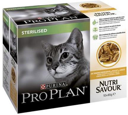 Purina Proplan Nutri Savour Sterelised Chat Adulte Poulet Multi Sachets 10 x 85g