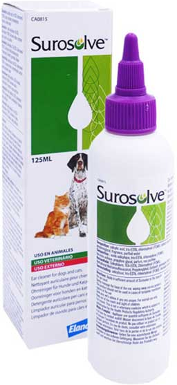 Elanco Surosolve Nettoyant Auriculaire pour chiens et chats Flacon de 125ml