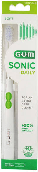 Gum Brosse à Dents Electrique N°4100 Sonic Daily Soft Blanche