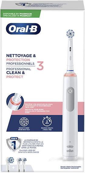 Oral-B Brosse À Dents Électrique Clean Pro3 Nettoyage Professionnel et Protection