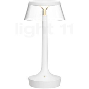 Flos Bon Jour Unplugged Lampe rechargeable LED, corps blanc/couronner transparent