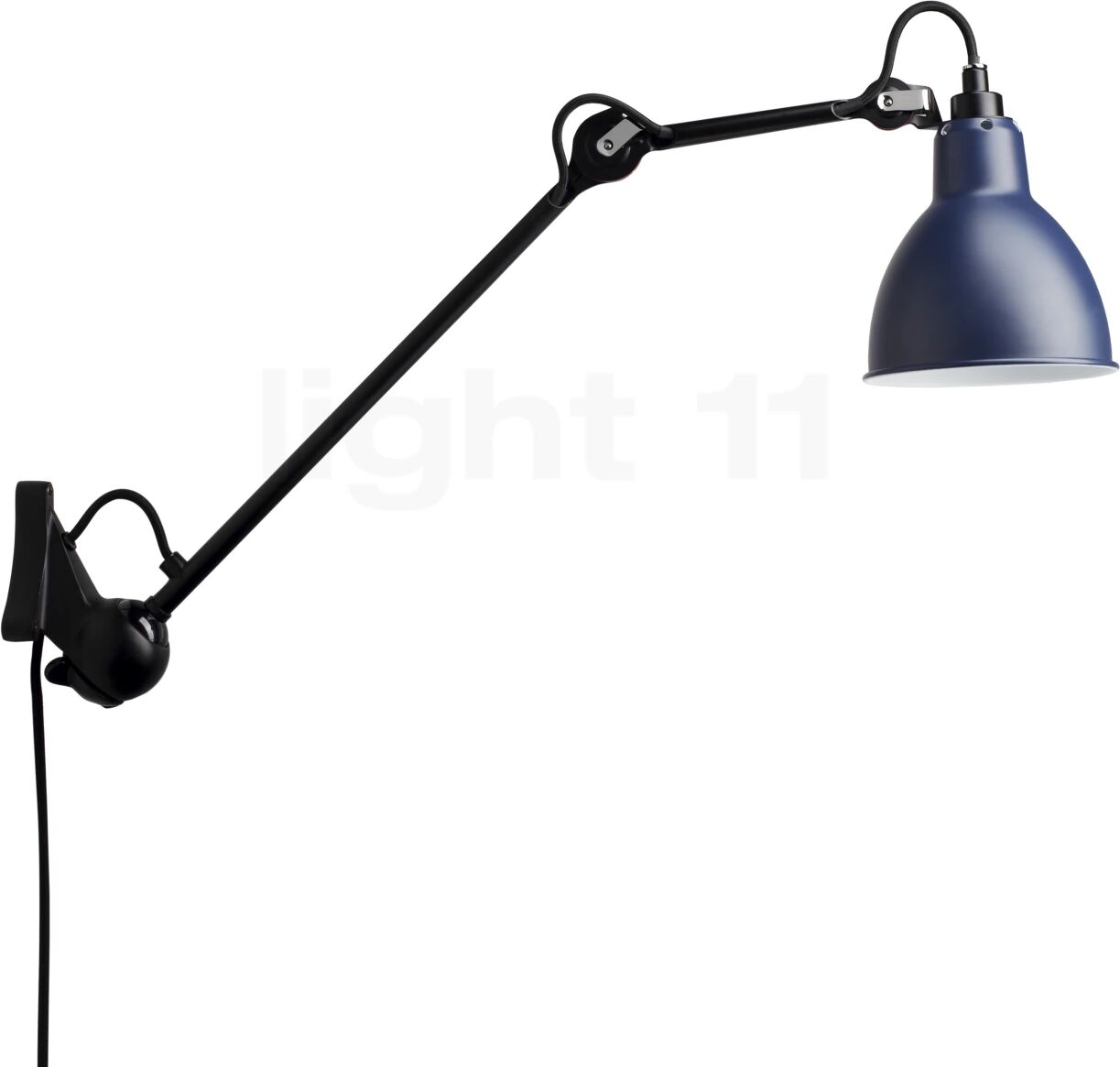 DCW Lampe Gras No 222 Applique noire, bleu