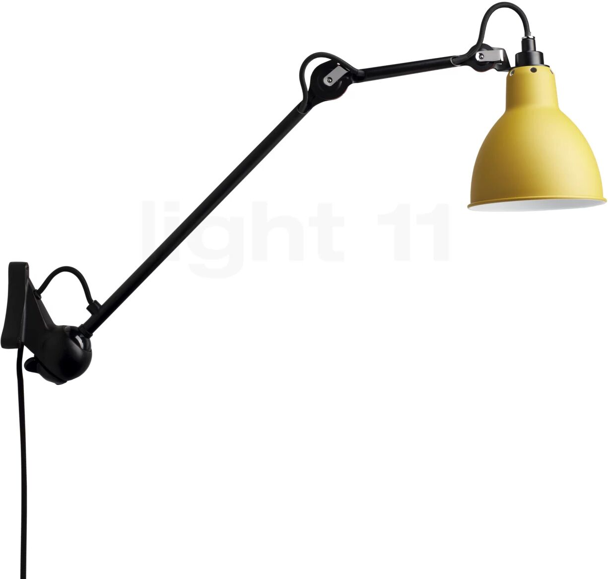 DCW Lampe Gras No 222 Applique noire, jaune