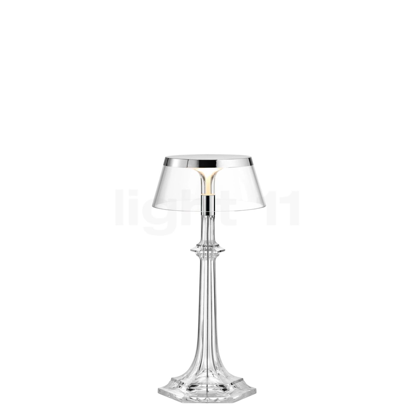 Flos Bon Jour Versailles Lampe de table LED, chrome brillant/couronne transparent - 27,2 cm , fin de série