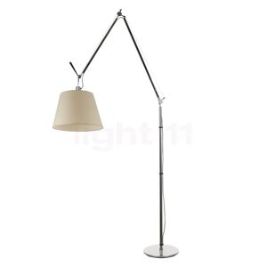 Artemide Tolomeo Mega Terra LED, châssis aluminium/abat-jour parchemin - ø36 cm - 3.000 K - variateur tactile