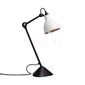 DCW Lampe Gras No 205 Lampe de table noire, blanc/cuivre