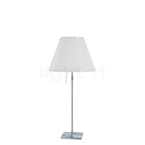 Luceplan Costanza Lampe de table, abat-jour blanc/châssis aluminium - télescope - avec interrupteur