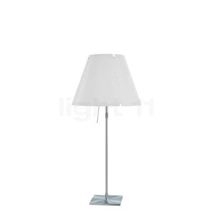 Luceplan Costanza Lampe de table, abat-jour blanc/châssis aluminium - télescope - avec variateur