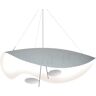 Catellani & Smith Lederam Manta Suspension LED, blanc/nickel/blanc - ø100 cm