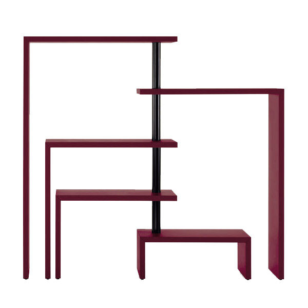 ZANOTTA meuble à étagères pivotantes JOY (5 étagères bordeaux - Medium density fiberboard)