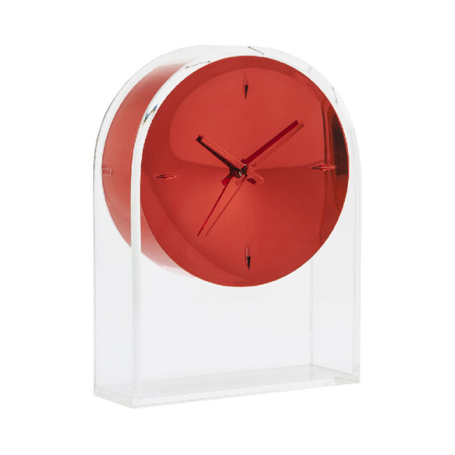 KARTELL horloge de table AIR DU TEMPS (Cristallo / Rosso - techno-polymères termoplastique)