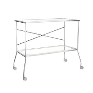 KARTELL chariot FLIP (Cristal - Plateaux en PMMA et structure en acier chrome)