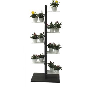 LE ZIE DI MILANO porte-plantes ZIA FLORA (H 112 cm / Noir - Hetre massif et acier)