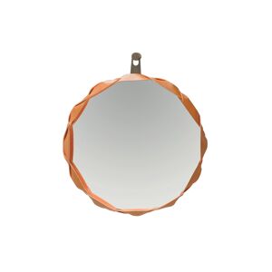 ZANOTTA miroir mural RAPERONZOLO (Ø 51 cm - Cuir, Alcantara e cristal)