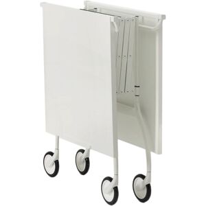 KARTELL chariot pliant a aliments BATTISTA MAT (Blanc - Polyurethane mat doux au toucher / Acier peint)