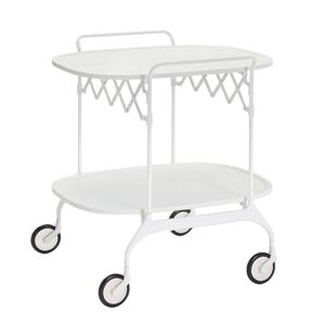 KARTELL chariot a aliments pliant GASTONE MAT (Blanc - Nylon charge de fibre de verre / Acier peint au toucher doux)