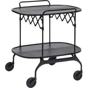 KARTELL chariot a aliments pliant GASTONE MAT (Noir - Nylon charge de fibre de verre / Acier peint au toucher doux)