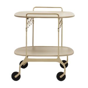 KARTELL chariot a aliments pliant GASTONE MAT (Creme claire - Nylon charge de fibre de verre / Acier peint au toucher doux)