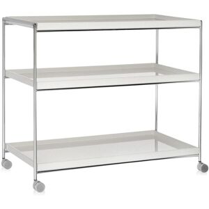 KARTELL chariot de nourriture TRAYS (Blanc - PMMA et acier chrome)