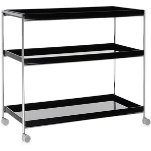 KARTELL chariot de nourriture TRAYS (Noir - PMMA et acier chrome)