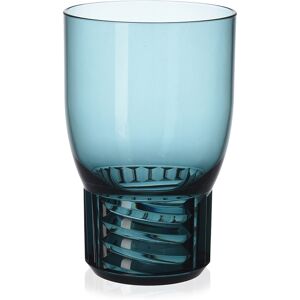 KARTELL set de 4 verres TRAMA (H 13 cm / Bleu - Technopolymère thermoplastique transparent)