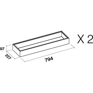 FALMEC kit de 2 plateaux pour la hotte a îlot SPAZIO 180 cm KACL.744IF (Inox - Acier)