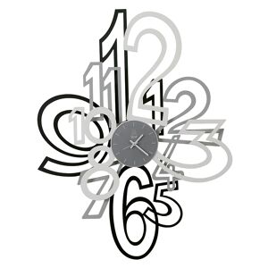 ARTI E MESTIERI horloge murale MIMIC (Noir / Aluminium / Blanc - Metal et verre)