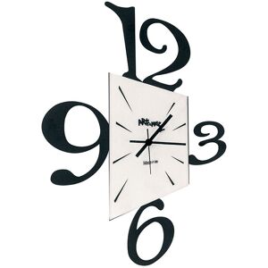 ARTI E MESTIERI horloge murale PROSPETTIVA (Noir - Metal et verre)