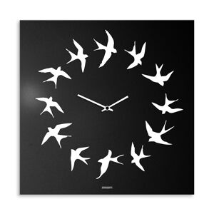 dESIGNoBJECT horloge murale BIRDS (Noir - Tôle coupee au laser)