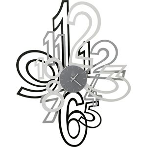 ARTI E MESTIERI horloge murale MIMIC (Noir / Aluminium / Blanc - Métal et verre)