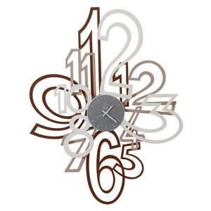 ARTI E MESTIERI horloge murale MIMIC (Corten/ Beige/ Blanc - Métal et verre)