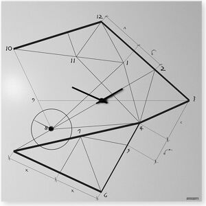 dESIGNoBJECT horloge murale TIME LINE (Gris métallisé - Tôle coupée au laser)