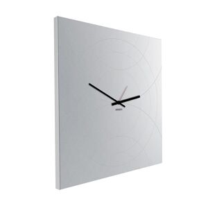 dESIGNoBJECT horloge murale avec mirror carré NARCISO (Bordure gris clair - Tôle coupée au laser)