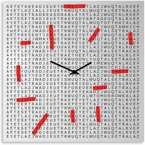 dESIGNoBJECT horloge murale CROSSWORD (Blanc - Tôle coupée au laser)