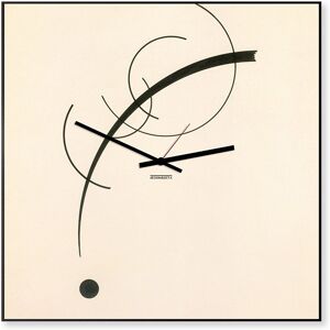 dESIGNoBJECT horloge murale KANDINSKY CLOCK (Beige / Noir - Tôle coupée au laser)